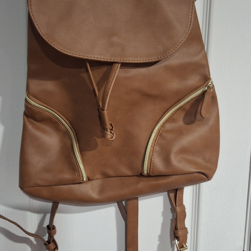 Chic Brown Leather Backpack